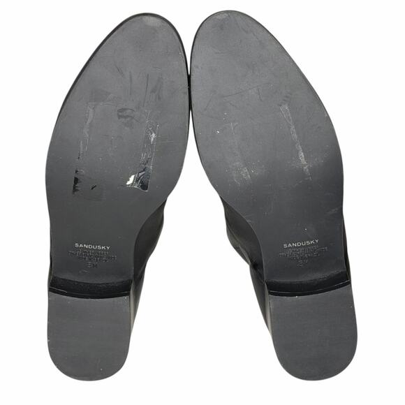 Markon Sandusky Boots 8 Black Leather Mid Calf Pull On Riding Western Equestrian - Picture 11 of 12